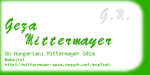 geza mittermayer business card